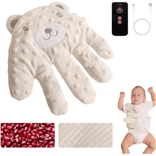 Baby Soothing Palm, Baby Patter for Sleep, Startle Prevention Cartoon Animal Baby Pillow, Electric Baby Soothing Palm with Remote Control, for Newborns Baby Girl Baby Boy