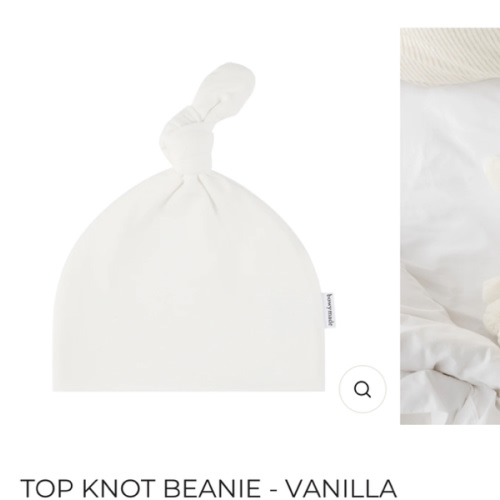 Top Knot Beanie - Vanilla