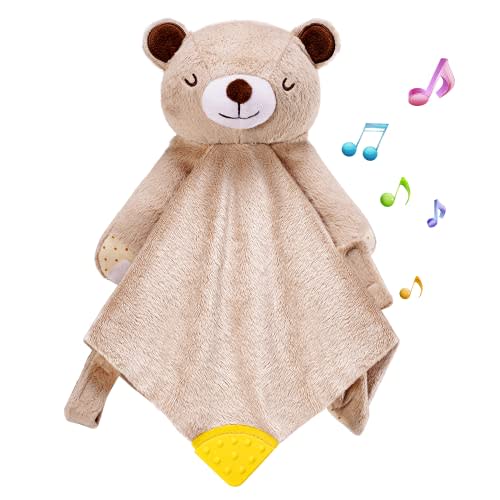 BEREST Baby Cry Sensor Sleep Soother Heartbeat Bear Lovey Blanket Comforter Toy, Reduce Bedtime Wake Up, Help Newborns Go to Sleep Faster & Stay Asleep Longer, Great Nursery Decor Infants Shower Gifts