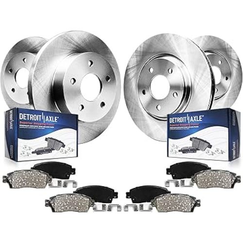 Detroit Axle - Brake Kit for 11-20 Toyota Sienna, 14-19 Highlander, 10-15 Lexus RX350 RX450h Disc Brake Rotors and Ceramic Brakes Pads Front and Rear Replacement : 12.91 in Front/12.17 in Rear Rotor
