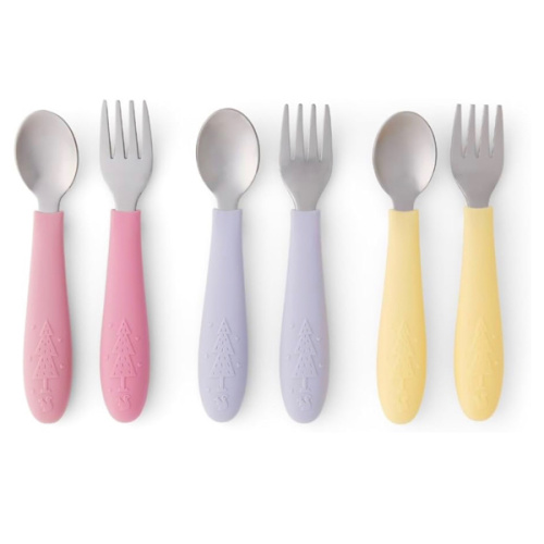 Elk and Friends Kids Silverware with Silicone Handle