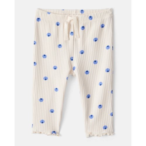 Baby Girl Blueberry Print Cotton Pull-On Pants - Ivory | Carter's