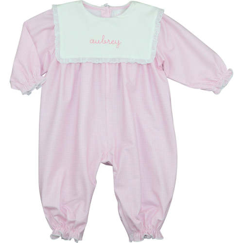 Pink Gingham Knit Long Bubble