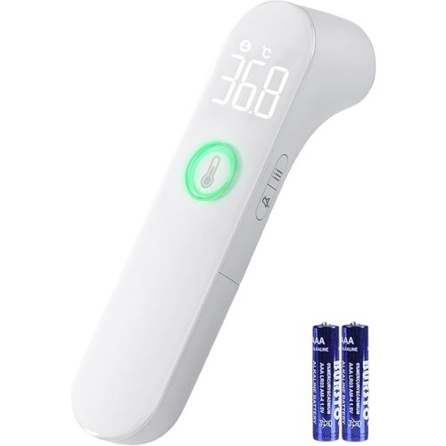 Baby Thermometer, No-Touch Forehead Thermometer with Large LED Display and Color Code Button, 1s Fast Result Digital Thermometr with Fever Alarm & Mute Mode, Baby Essentials - Lifetime Support