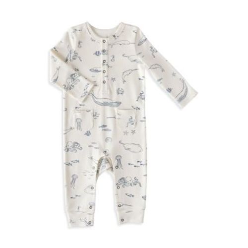 Unisex Henley Patch Pocket Romper - Baby