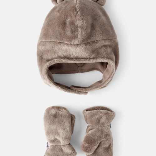 Bone Baby Girl KOMBI Velboa Cozy Fleece Hat and Mitts Set | Carter’s Oshkosh Canada