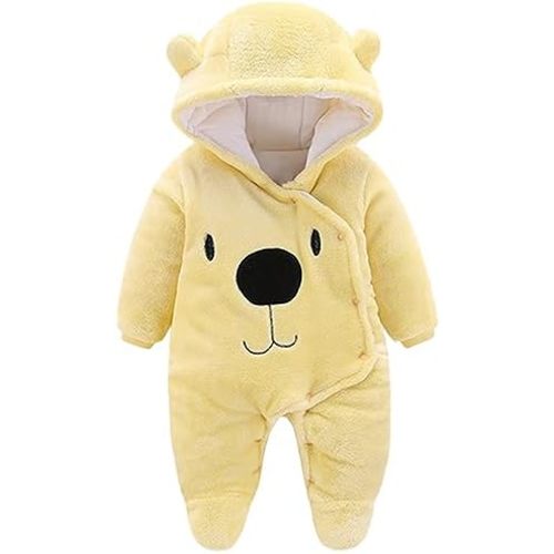 Fairy Baby Newborn Baby Snowsuit Bear Outfit Footie Romper Winter Thick Fleece Jumpsuit Infant Coat for Girls Boys 0-12M