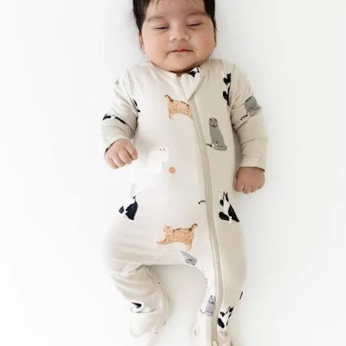 Zippered Footie in Fluffy Cat
