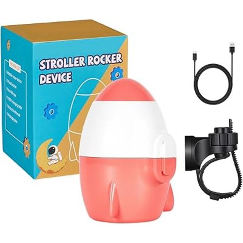 Hands-Free Baby Stroller Rocker | Automatic Rocking Device for Cribs, Bouncers, and Strollers | Baby Vibrating Soother with 5-Speed Settings, 12-Hour Portable Use, 40-Minute Timer, Newborn Essential