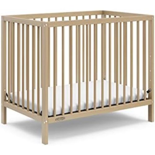 Graco Teddi 4-in-1 Convertible Mini Crib with Bonus Mattress, Driftwood