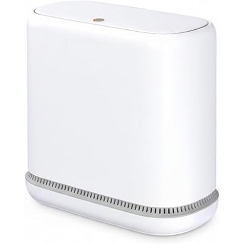 MOPALL Dog Proof Trash Can with Lid, 3.3 Gallon Slim Bathroom Garbage Bin with Inner Bucket, Fits Standard 4 Gallon Bags, Odor Sealing Diaper Pail for Nursery, Modern White Waste Basket, 6.9" Wide