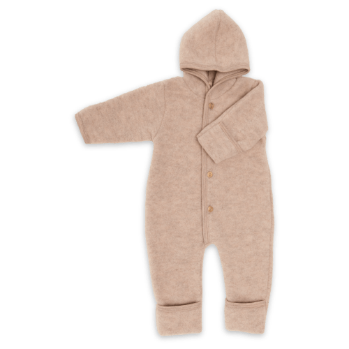 Hooded wool fleece overall