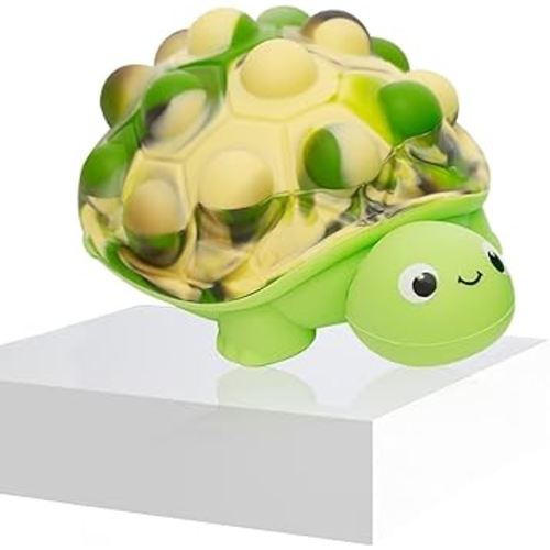 Anboor Pop Fidget Toys, 3D Silicone Turtle Push Bubbles Sensory Toy Pop Stress Ball Anxiety Stress Reliever Toy for Autism Early Education