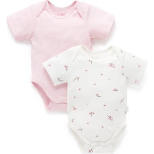 2 Pack Short Sleeve Bodysuit, Newborn