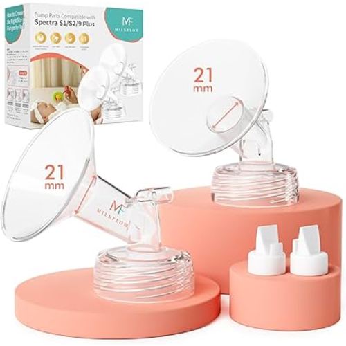 21mm Flange and Duckbill Valve for S1/S2/9+, Flange Inserts for Spectra Replacement Pump Parts (2-Pack) - Not Original Spectra Accessories