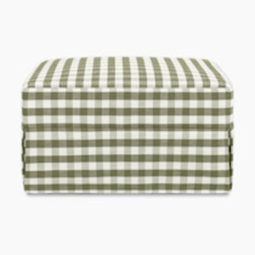 Namesake Crawford Gliding Ottoman - Moss Green Gingham