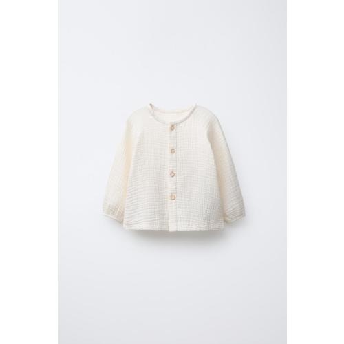 COTTON GAUZE SHIRT - Ecru | ZARA United States