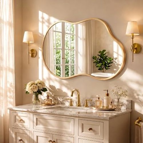 Bathroom Mirror for Over Sink-Gold Home Decor Wall Mirror 20"x 36" Single