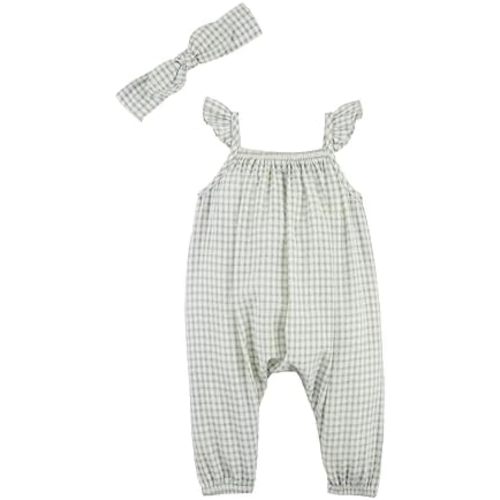 Mud Pie Baby Girls' Mud Pie Children's Green Check Longall
