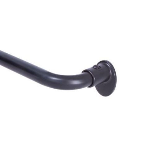 Sun Zero 5/8" Wrap Around Room Darkening Curtain Rod, 28-48”, Black