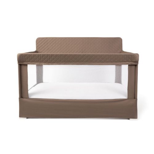 Lunaire Full Size Mesh Crib and Playard Organic Mocha