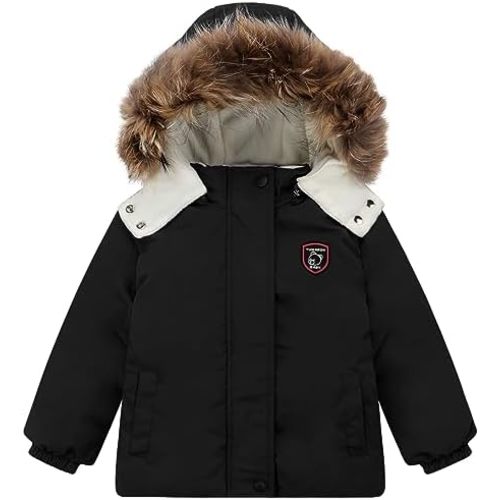 Toddler Winter Coat Baby Puffer Jacket Boy Hoodie Fleece Outerwear Clothes 0-5T