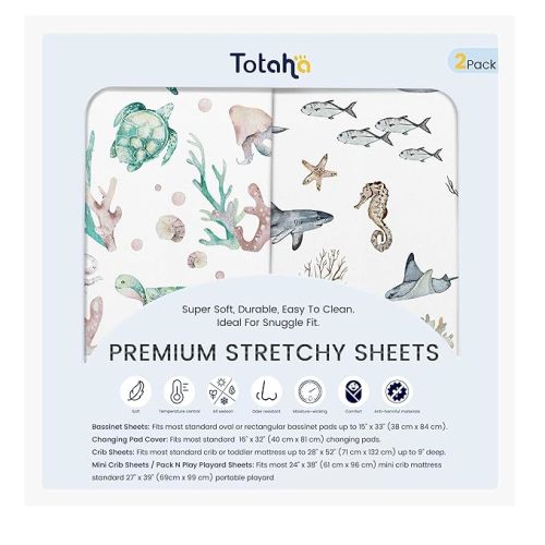 Changing Pad Cover, Buttery Soft Diaper Changing Pad Covers for Girls Boys, Super Stretchy Jersey Knit Changing Table Covers, 5'' Deep Pocket, 2 Pack