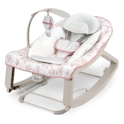 Ingenuity Keep Cozy 3-in-1 Grow with Me Vibrating Baby Bouncer, Seat & Infant to Toddler Rocker, Vibrations & Toy Bar, 0-30 Months Up to 40 lbs (Skye)