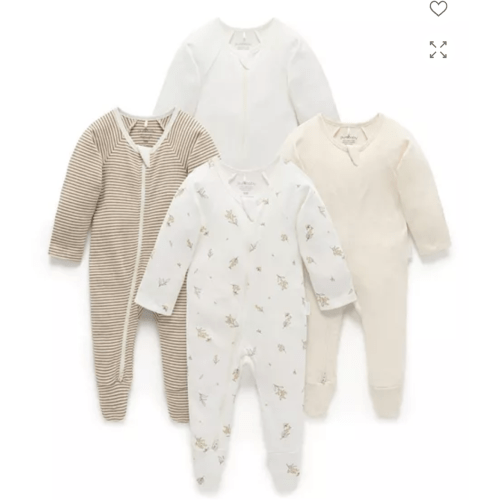 Purebaby
Unisex 4 Pack Zip Footie - Baby