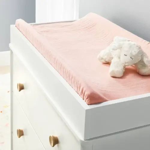 High-Quality Muslin Changing Pad Cover - Pink - Cloud Island™ at Little Luxe Store.