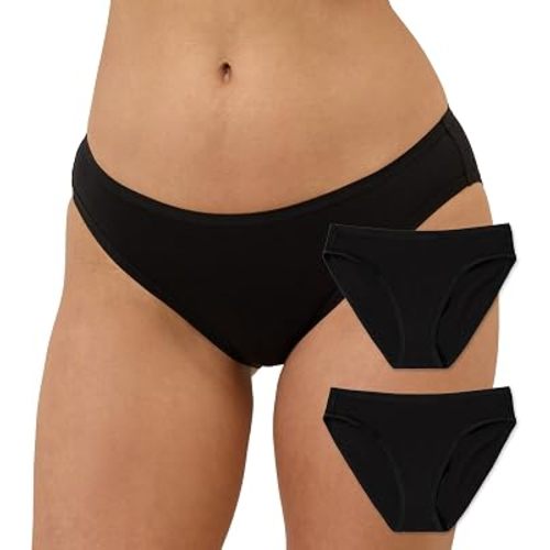 Pact Women's Organic Cotton Bikini Underwear, Classic Fit Panties with High Cut Leg