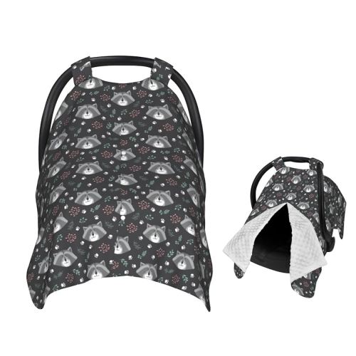 Cartoon Raccoon Baby Car Seat Canopy Nursing Cover for Newborn Car Seat Breastfeeding Covers Blanket Newborn Shower Gift