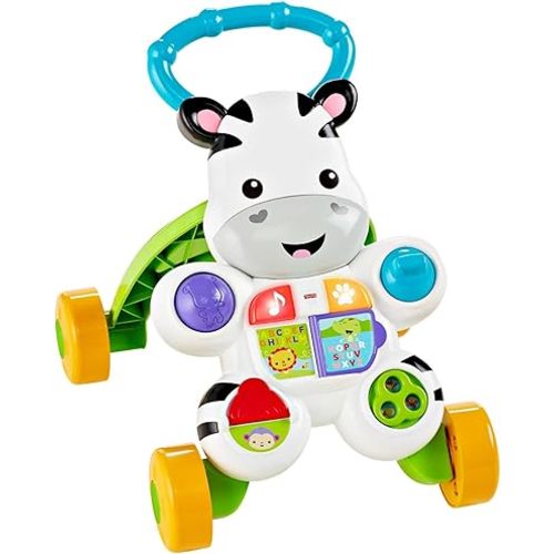 Fisher-Price Baby Learning Toy Walker Learn with Me Zebra with Music Lights and Fine Motor Activities for Ages 6+ Months