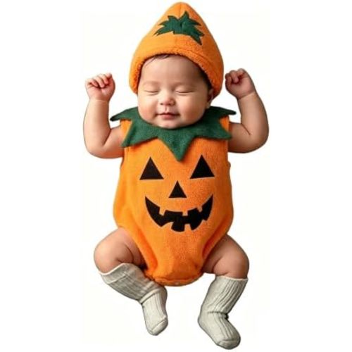 Newborn Baby Boy Girl Halloween Costume Infant Pumpkin Outfit 3M 6M