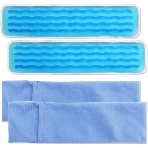 Postpartum Cold Pack, Perineal Cooling Pad Pregnancy & Hemorrhoid Pain Relief, Postpartum Ice Pack Pads with 2 Washable Sleeves (Blue (2 ice Pack+2 Fabric Cover))