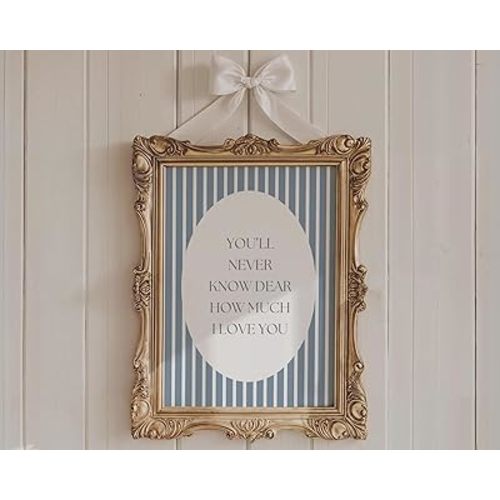 Nursery Wall Art: You'll Never Know Dear,Navy Vintage Decor Unframed 63
