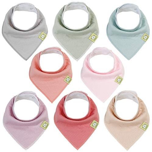 Baby Bandana Drool Bibs - Bandana Bibs for Boys, Girls by KeaBabies - Super Absorbent Bandana Drool Bibs - Teething Bibs - Organic Cotton Baby Bibs for Infant, Toddler - 8 Pack Bibs Set (Muted Pastel)