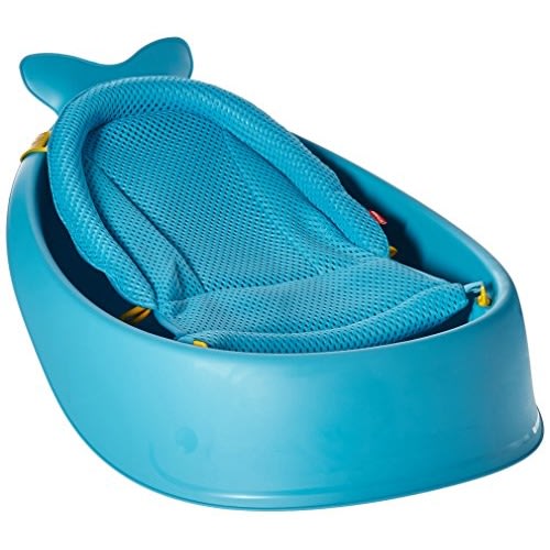 Bañera para bebés Skip Hop Moby, 3 en 1 Smart Sling Tub, azul, Azul