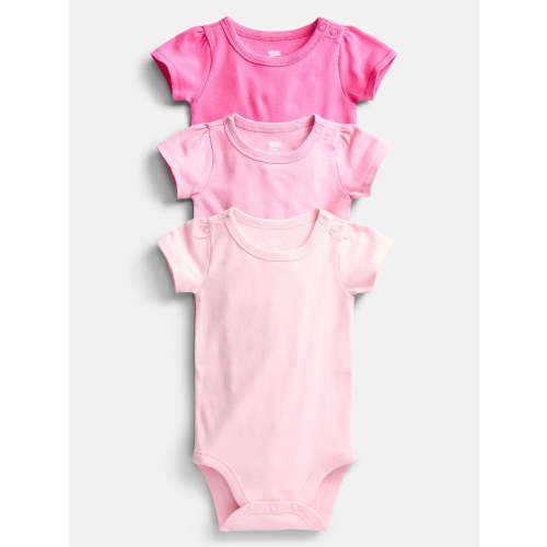 Wonder Nation Baby Girls Short Sleeve Bodysuits, 3-Pack, Sizes 0-24 Months
