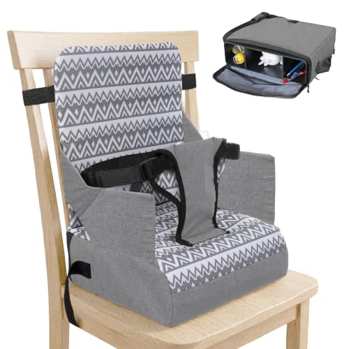 Dreambaby Dining Booster Seat - Portable High Chair for Dining Table | Travel High Chair - Built-in Storage & Shoulder Strap - Three Point Harness - Easy Dining On The Go