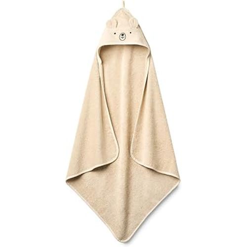 Baby Hooded Towel – Organic Cotton Baby Bath Towels – Baby Towels, Baby Bath Towels for Baby Boy, Baby Girl, 32" x 32" Super-Soft and Absorbent Baby Towels for Newborn (Bear - Fog)
