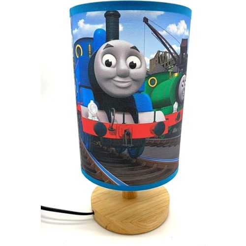 The Train Table Lamp Bedside Night Light Wood Base Room Decoration or Great Gift Ideas
