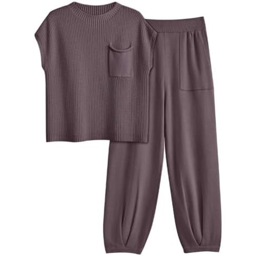 LILLUSORY 2 Piece Knit Sets For Women Trendy Sweatsuit Sets