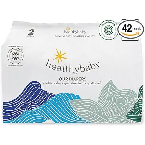 Our Diapers | The First EWG Verified & Microbiome-Friendly Diaper | 12-Hour Leak Protection | Made with Organic Cotton & Plant-Derived Materials | Totally Chlorine Free | Size 2 (12-18 lbs) 42 Count