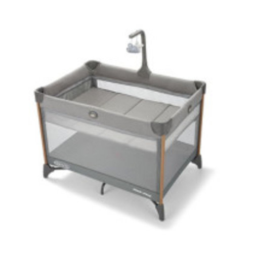 Graco On The Go Zip DLX Pack ‘n Play Playard, Folding Playpen with Bassinet, Portable Crib, Parker