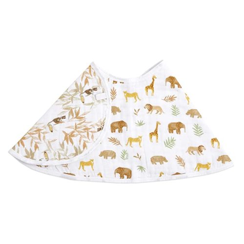 aden + anais Essentials Burpy Bib, 100% Cotton Muslin, Soft Absorbent 4 Layers, Multi-Use Burp Cloth and Bib, 22.5" X 11"