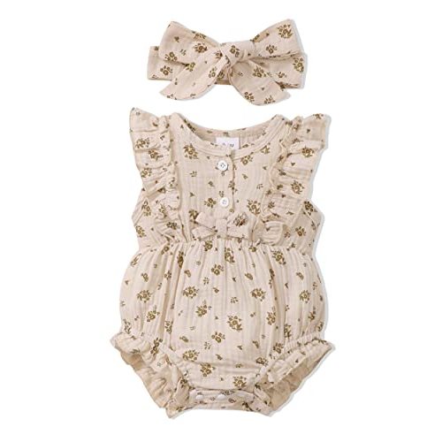 Renotemy Newborn Infant Baby Girl Clothes Rompers Summer Jumpsuits Short Sleeve Romper Infant Baby Clothes Girl
