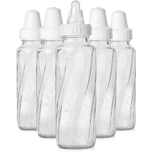Evenflo Classic Glass Bottles, 8 Oz, Pack of 6 Bottles