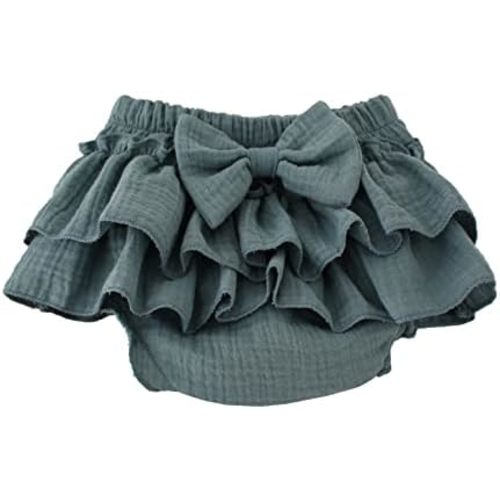 Baby Girls Bloomer Skirt Shorts Bowknot Cotton Gauze Ruffle Diaper Cover Shorts Briefs Cute Bloomers Underpants