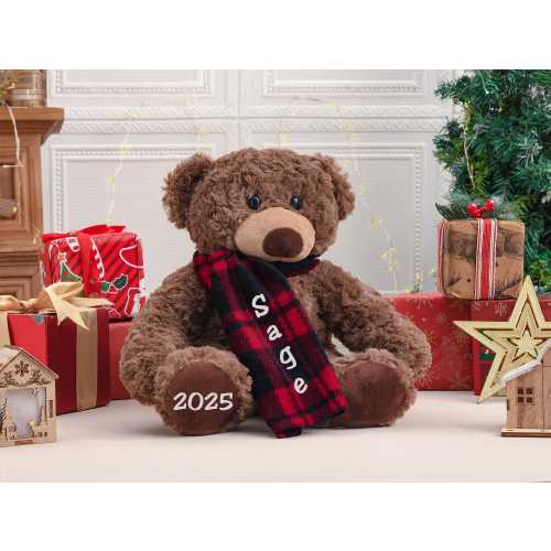 Personalized Christmas Teddy Bear,Custom Teddy Bear witn Name,Christmas Gifts For Kids,Baby Shower Gift,Christmas Decor